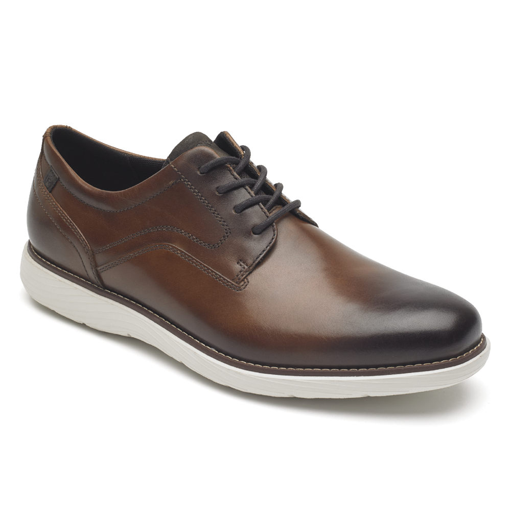 Rockport Singapore Mens Oxfords - Garett Plain Toe Brown - TO9765024